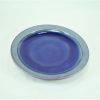 出西焼　7寸　縁鉄砂呉須釉皿/Syussai-yaki/21cm dish/Blue