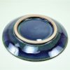 出西焼　7寸　縁鉄砂呉須釉皿/Syussai-yaki/21cm dish/Blue - 画像 (3)