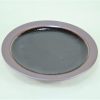 出西焼　7寸　縁鉄砂鉄釉皿/Syussai-yaki/21cm dish/Black - 画像 (5)