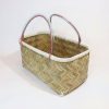 竹　買い物籠　太小/Bamboo shopping basket/wide-S - 画像 (3)