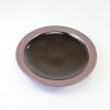 出西焼　6寸　縁鉄砂黒釉皿/Syussai-yaki/18cm dish/Black