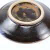 出西焼　6寸　縁鉄砂黒釉皿/Syussai-yaki/18cm dish/Black - 画像 (4)