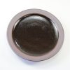 出西焼　6寸　縁鉄砂黒釉皿/Syussai-yaki/18cm dish/Black - 画像 (3)