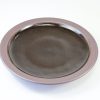 出西焼　6寸　縁鉄砂黒釉皿/Syussai-yaki/18cm dish/Black - 画像 (5)