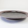 出西焼　8寸　縁鉄砂黒釉皿/Syussai-yaki/24cm dish/Black - 画像 (4)