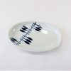 砥部焼　小判皿　羽根紋　岡田陶房 Tobe-yaki oval dish/wings/Ehime pref.