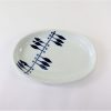 砥部焼　小判皿　羽根紋　岡田陶房 Tobe-yaki oval dish/wings/Ehime pref. - 画像 (3)