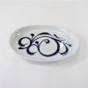 砥部焼　小判皿　唐草　岡田陶房 Tobe-yaki oval dish/karakusa(arabesque)/Ehime pref.