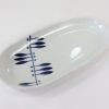 砥部焼　楕円長皿　羽根紋　岡田陶房 Tobe-yaki long dish/wings/Ehime pref. - 画像 (4)