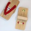 日田杉　一本下駄24.5cm　赤/Cedar training clog/24.5cm/red/Hita,Japan - 画像 (4)