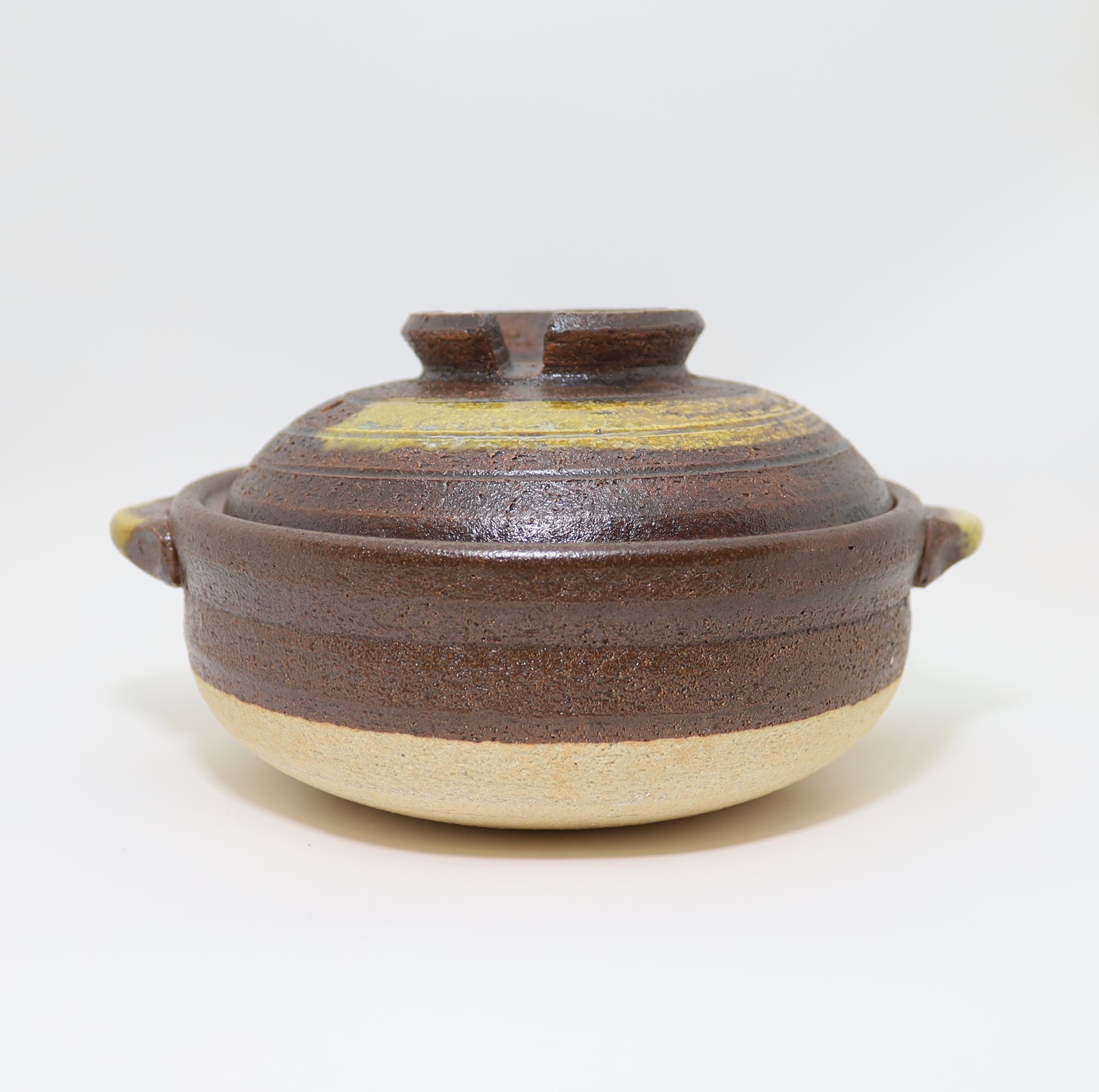 信楽焼　錆刷毛6号土鍋/Earthen pot 18cm/Shigaraki-yaki/rust brown