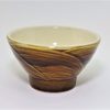 出西焼　ぼたんハケメ飯碗　小　飴/Syussai-yaki/Rice bowl/Amber/S