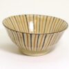 瀬戸　麦藁手飯碗　大/Seto rice bowl/orange stripes/L