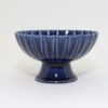 美濃　ぎやまん高台デザート鉢　紺/Mino dessert bowl/japan - 画像 (3)