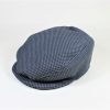 遠州木綿　刺子ハンチング　黒x灰格子柄　S/Quilting cotton hunting cap/bk x gr/s