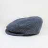 遠州木綿　刺子ハンチング　黒x灰格子柄　S/Quilting cotton hunting cap/bk x gr/s - 画像 (2)