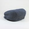 遠州木綿　刺子ハンチング　黒x灰格子柄　S/Quilting cotton hunting cap/bk x gr/s - 画像 (4)
