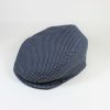 遠州木綿　刺子ハンチング　黒x灰格子柄　M/Quilting cotton hunting cap/bk x gr/m
