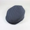 遠州木綿　刺子ハンチング　黒x灰格子柄　M/Quilting cotton hunting cap/bk x gr/m - 画像 (4)