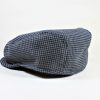 遠州木綿　刺子ハンチング　黒x灰格子柄　L/Quilting cotton hunting cap/bk x gr/L - 画像 (3)
