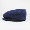 遠州木綿　刺子ハンチング　黒x青格子柄　S/Quilting cotton hunting cap/bk x bl/s - 画像 (2)