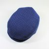 遠州木綿　刺子ハンチング　黒x青格子柄　S/Quilting cotton hunting cap/bk x bl/s - 画像 (4)