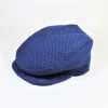 遠州木綿　刺子ハンチング　黒x青格子柄　M/Quilting cotton hunting cap/bk x bl/M
