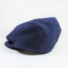 遠州木綿　刺子ハンチング　黒x青格子柄　M/Quilting cotton hunting cap/bk x bl/M - 画像 (3)