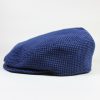 遠州木綿　刺子ハンチング　黒x青格子柄　L/Quilting cotton hunting cap/bk x bl/L - 画像 (2)