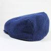 遠州木綿　刺子ハンチング　黒x青格子柄　L/Quilting cotton hunting cap/bk x bl/L - 画像 (3)