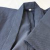 遠州木綿　刺子半纏　市松織り(黒x灰）M（Japanese working jacket/bk x gr check/M) - 画像 (5)
