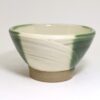 出西焼　ぼたんハケメ飯碗　大　緑流/Syussai-yaki/Rice bowl/White & green/L - 画像 (2)