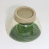 出西焼　ぼたんハケメ飯碗　大　緑流/Syussai-yaki/Rice bowl/White & green/L - 画像 (4)