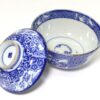 染付印判フタ付飯茶碗　明治　山水/Rice bowl with lid/Village/19c./Japan - 画像 (6)