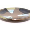 出西窯　8寸平皿　赤土三方掛/Syussai 24cm dish/brown, black, white) - 画像 (2)