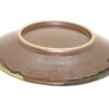 出西窯　8寸平皿　赤土三方掛/Syussai 24cm dish/brown, black, white) - 画像 (3)