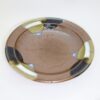 出西窯　縁付き皿　８寸　赤土黒白三方流/Syussai rim dish/24cm/black-white