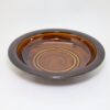 出西窯　縁そり鉢　7寸　飴/Syussai rim flat bowl/21cm/amber
