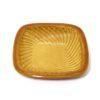 湯町窯　4寸角皿　黄　シノギ/Yumachi 12㎝ square dish/yellow-edge - 画像 (2)
