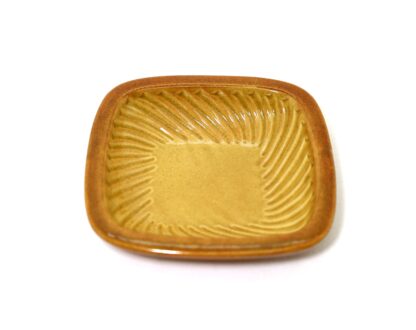 湯町窯　4寸角皿　黄　シノギ/Yumachi 12㎝ square dish/yellow-edge - 画像 (2)