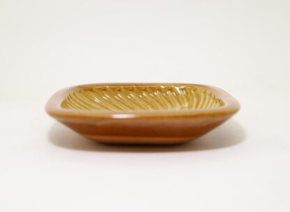 湯町窯　4寸角皿　黄　シノギ/Yumachi 12㎝ square dish/yellow-edge - 画像 (3)