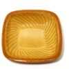 湯町窯　4寸角皿　黄　シノギ/Yumachi 12㎝ square dish/yellow-edge