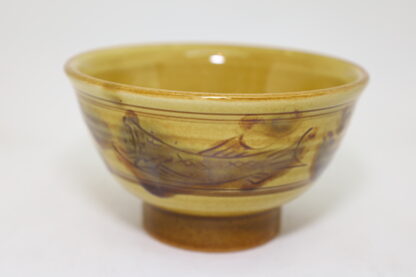 湯町窯　5寸丼　黄　魚/Yumachi 15㎝ bowl/yellow-fish - 画像 (5)