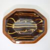 湯町窯　八角鉢　黒飴スリップ/Yumachi octagon bowl/black-amber - 画像 (5)