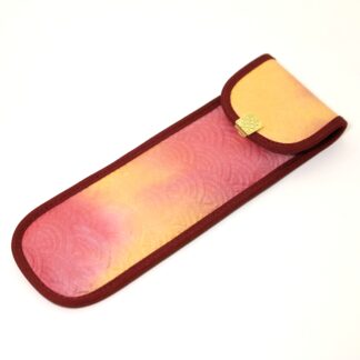 白石和紙 ペンケース 赤ぼかし青海波(1~2本用)Shiroishi paper/pen case/red wave