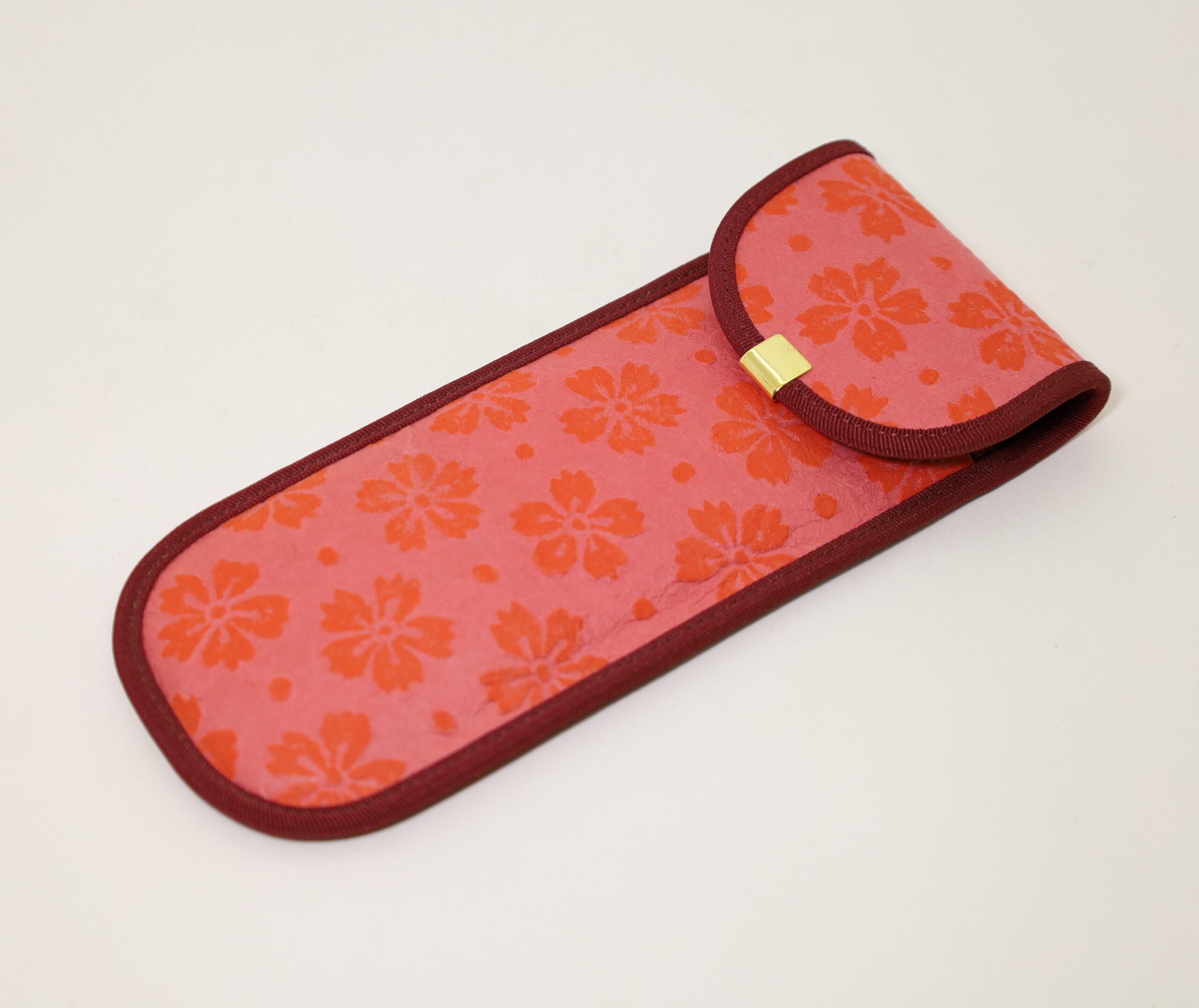 白石和紙 ペンケース なでしこ赤(2~3本用)Shiroishi paper/pen case/dianthus red