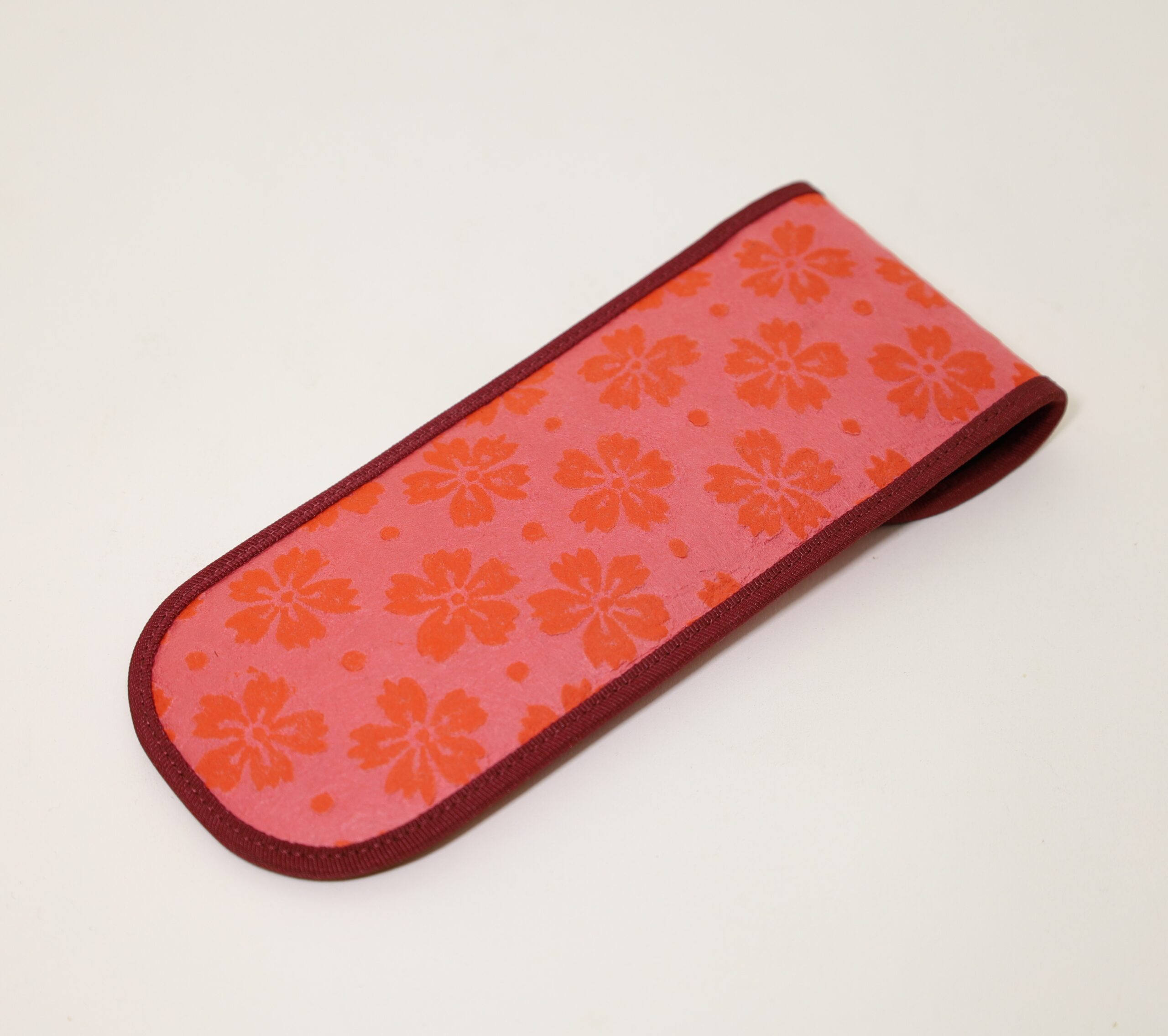 白石和紙 ペンケース なでしこ赤(2~3本用)Shiroishi paper/pen case/dianthus red - 画像 (2)