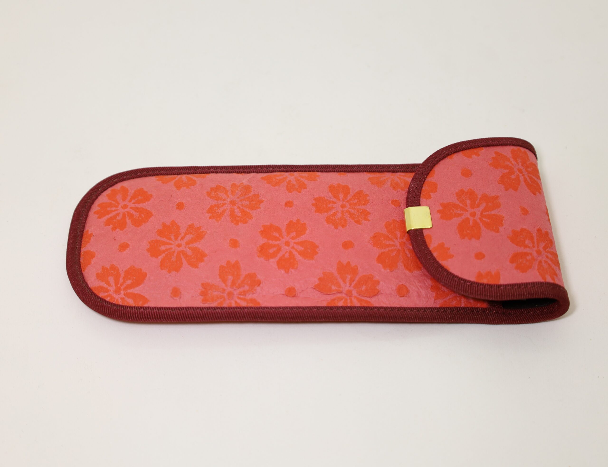 白石和紙 ペンケース なでしこ赤(2~3本用)Shiroishi paper/pen case/dianthus red - 画像 (3)