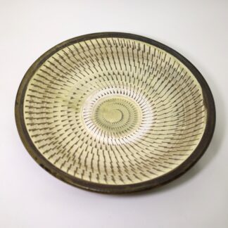 小鹿田焼　とびカンナ8寸皿 柳瀬朝夫/Onta 25cm dish/Yanase asao