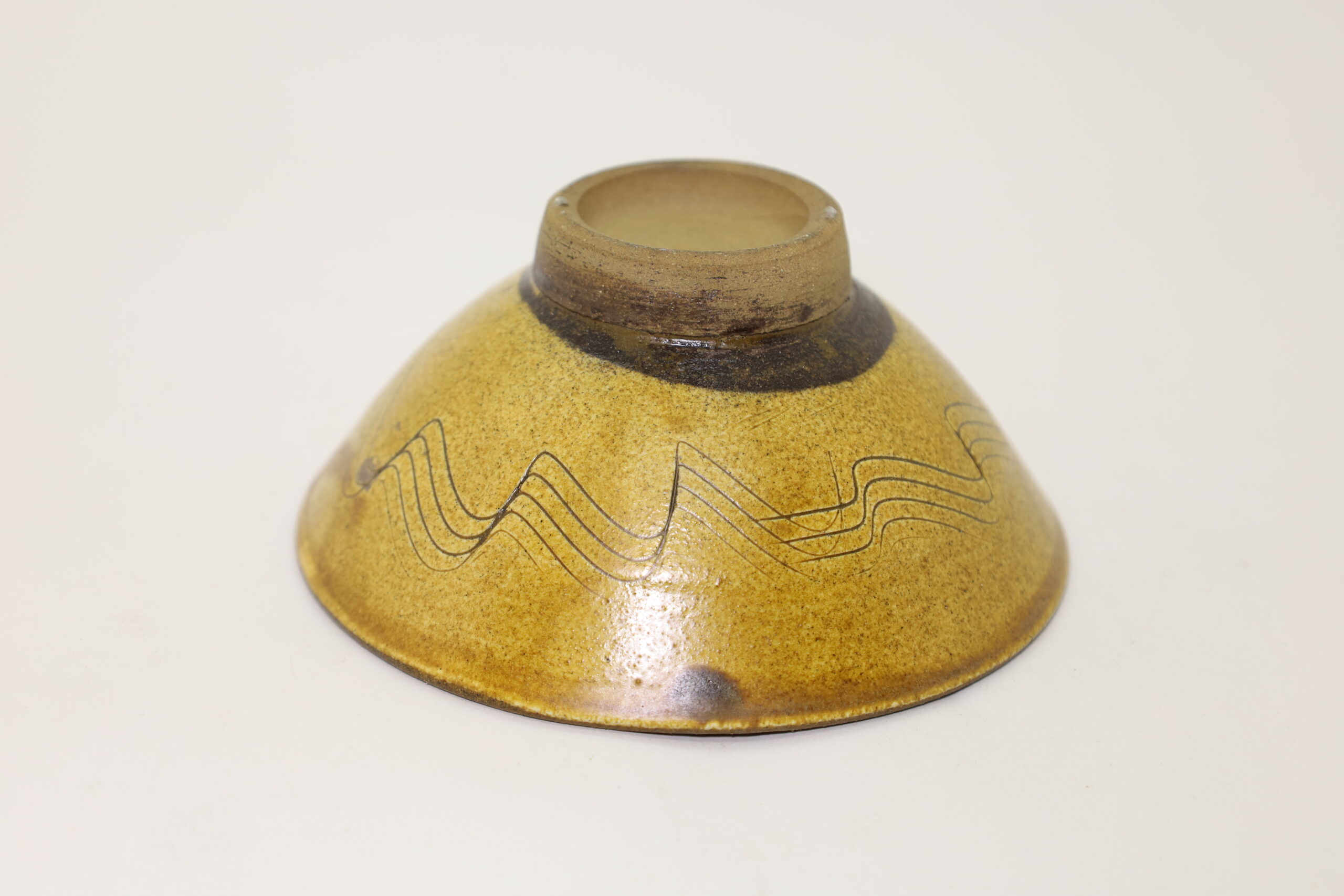 小鹿田焼 飯碗 黄くしめ 柳瀬朝夫/Onta rice bowl/kusime/Yanase asao - 画像 (4)